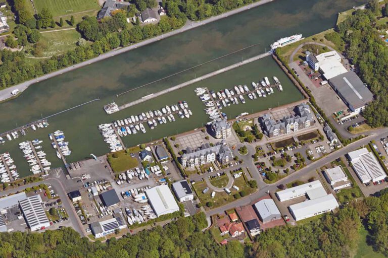 Marina Rünthe in Bergkamen am Datteln-Hamm-Kanal. Foto: Kreis Unna – Geoinformation und Kataster