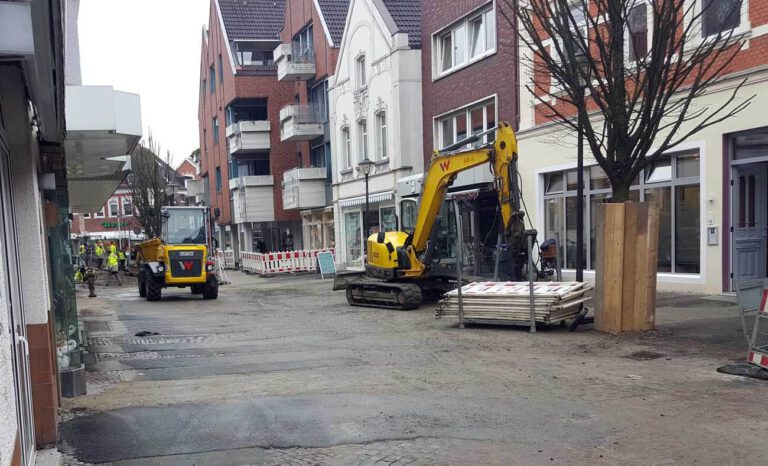 Die Arbeiten an der Bonenstraße sollen voraussichtlich im April 2021 abgeschlossen sein. Foto: Wagner