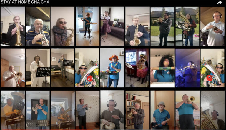 Das Bläsercorps hat über die Plattform ZOOM ein Video aufgenommen. Foto: Privat