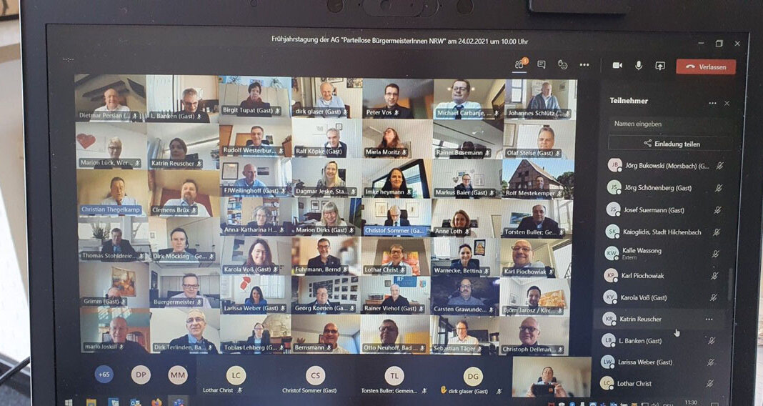 Zu einer digitalen Frühjahrstagung kamen die parteilosen Bürgermeister NRW zusammen. Foto: Stadt Werne