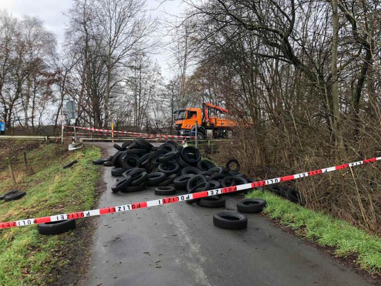 Illegal entsorgte Autoreifen im Bereich Stiegenkamp/Schwarte Riet riefen den städtischen Bauhof auf den Plan. Foto: Stadt Werne