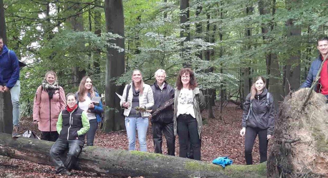 Die Leitungen der Jugendhilfe-Kitas waren im Wald unterwegs. Foto: Jugendhilfe