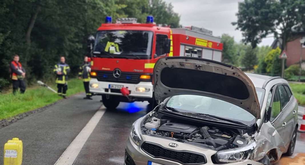Die Münsterstraße wurde für die Einsatzdauer einseitig gesperrt. Foto: Feuerwehr Werne