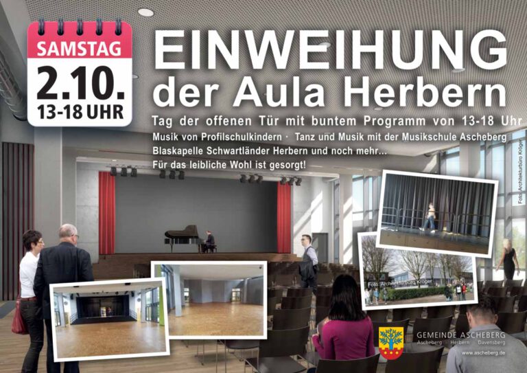 Die Aula Herbern wird am kommenden Samstag (2. Oktober) offiziell eingeweiht. Foto: Gemeinde Ascheberg