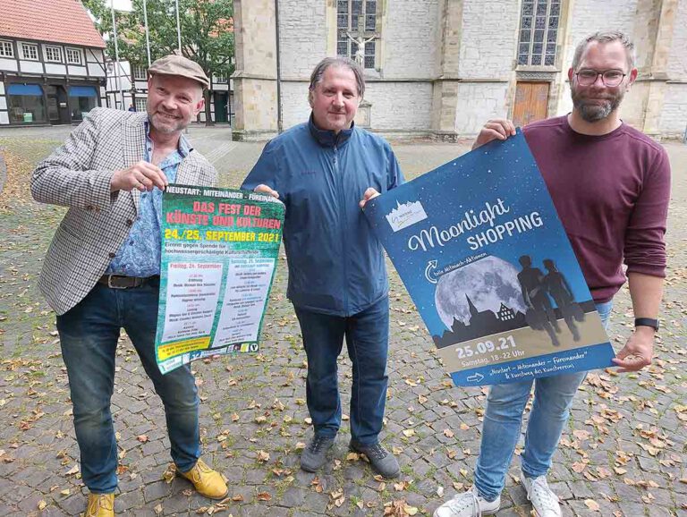 Hubertus Waterhues (von links), Darko Vukovic und David Ruschenbaum stellten das Programm für das Wochenende 24./25. September vor. Foto: Wagner