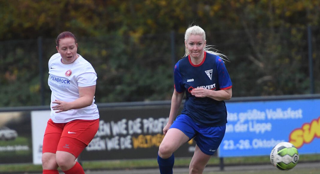 Eva Haker traf doppelt im Auswärtsspiel der WSC-Damen in Albachten. Dennoch reichte es nur für ein Unentschieden. Foto: MSW