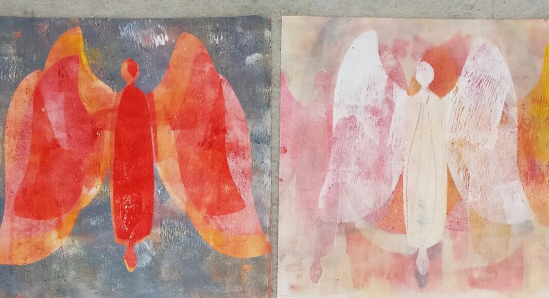Monoprint ist eine sehr vielseitige Technik zwischen Druckgrafik und Malerei, die zum Experimentieren einlädt. Foto: Chr. Diallo-Morick