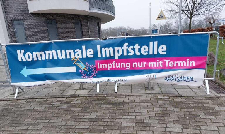 Die kommunale Impfstelle der Städte Werne und Bergkamen in der Marina Rünthe geht wie geplant nach dem 31. Januar 2022 vom Netz. Das teilte die Kreis-Pressestelle mit. Foto: Wagner