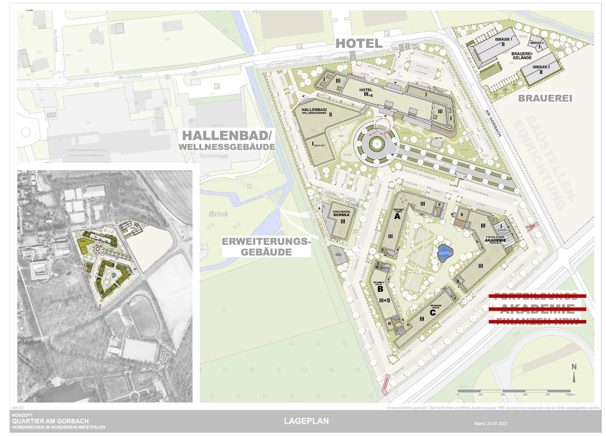 Die Planungen in Nordkirchen nach dem Wegfall des Finanz-Campus'. Plan: Gemeinde Nordkirchen