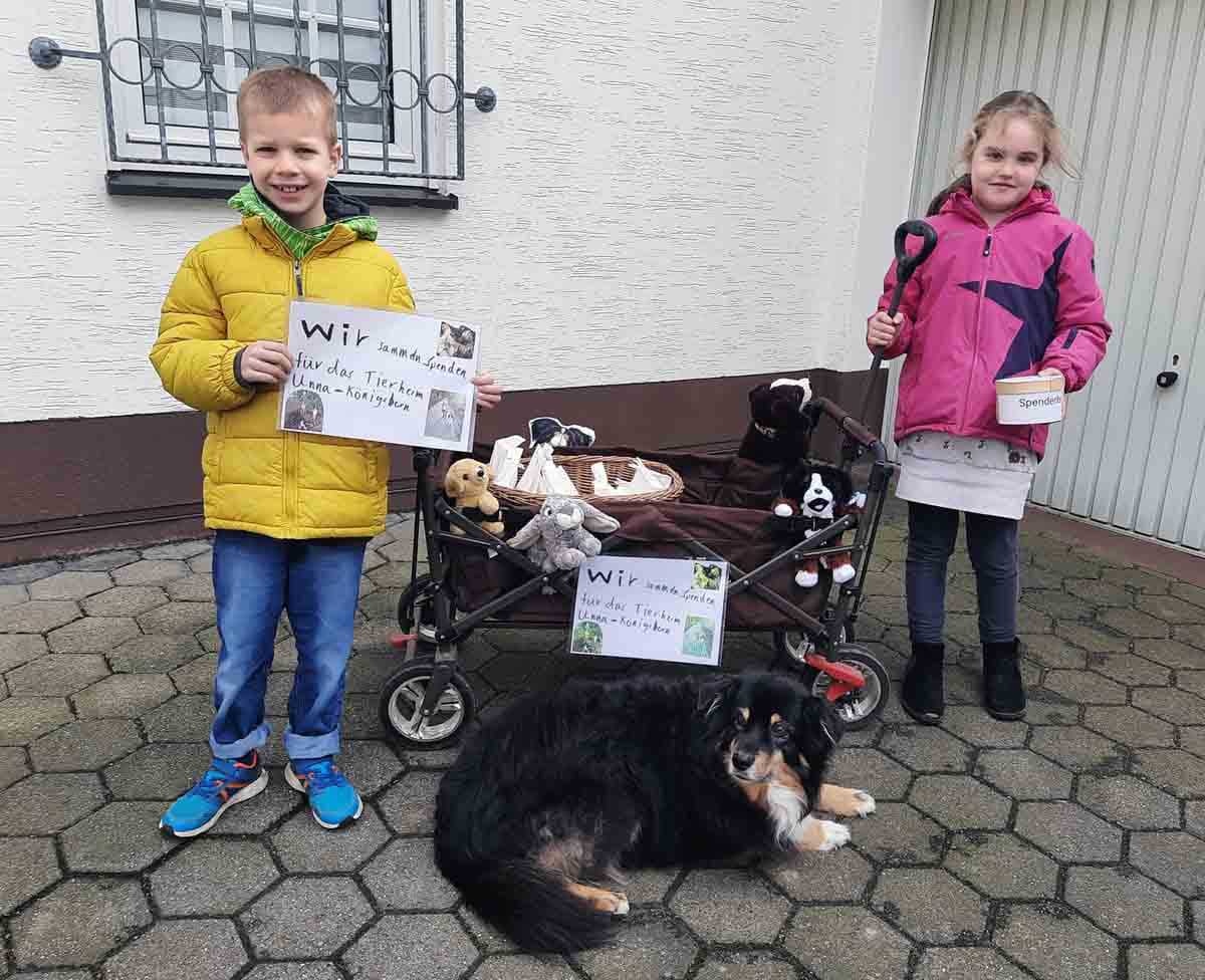 Die Spendensammler Jule und Moritz aus Unna. Foto: Privat