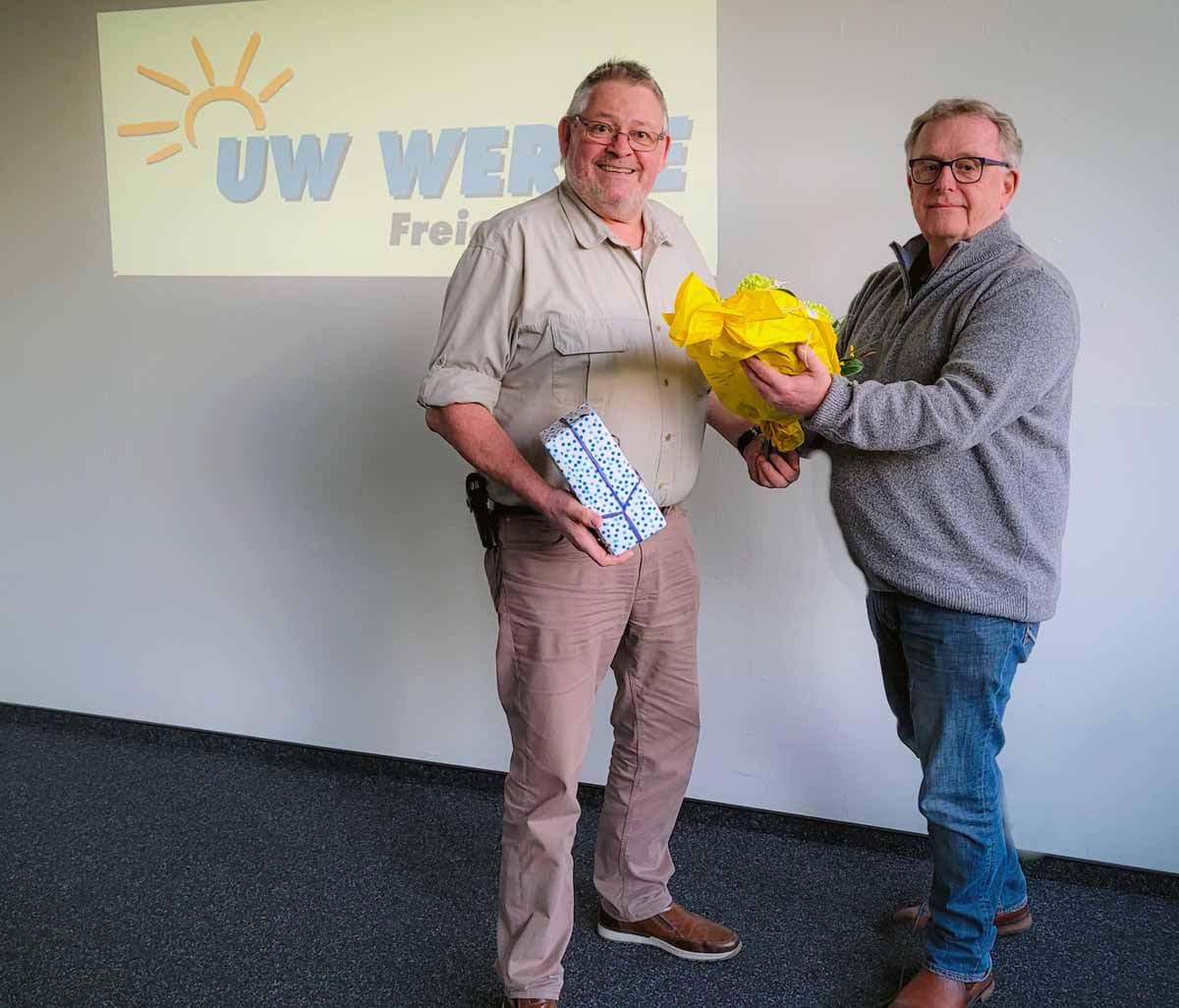 Bei der UWW wechselte der Fraktionsvorsitz von Reinhard Stalz (links) auf Dr. Thomas Gremme, der zusammen mit der SPD gleichen einen Antrag an den Stadtrat einbrachte. Foto: UWW