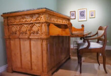 Der Schreibtisch des Freiherrn vom Stein ist Bestandteil der Ausstellung über den preußischen Reformer im Schloss Cappenberg. Foto: Dr. Anke Schwarze