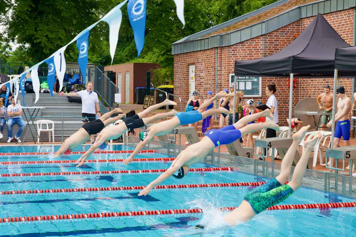 Zahlreiche Starts verzeichneten die TV Werne Wasserfreunde beim Salinenschwimmfest 2022. Foto: Bökenkamp