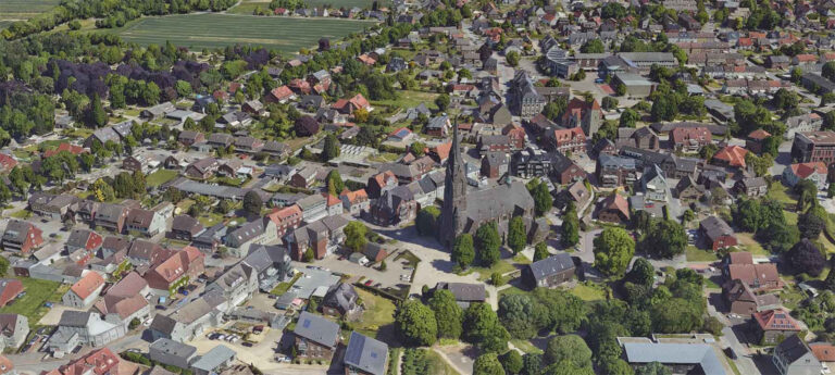 Selm aus der Perspektive des 3D-Modells. Foto: Geoinformation und Kataster