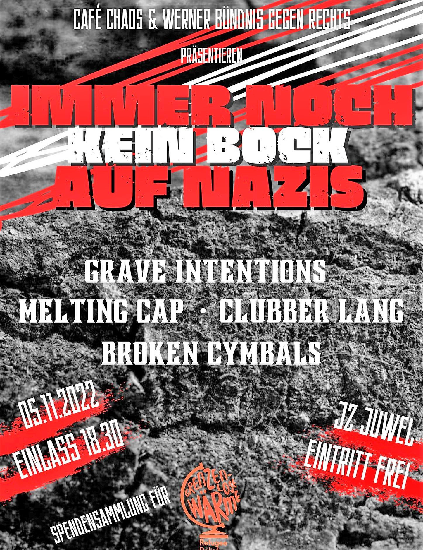 Benefizkonzert im Juwel - Mit Punk, Metal und Hardcore gegen Rechts. benefizkonzert im Juwel.
