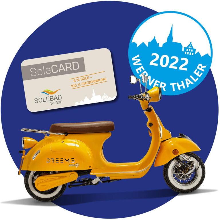 Einige Preise, unter anderem auch ein E-Roller, warten noch auf ihre glücklichen Gewinner. Foto: Werne Marketing GmbH