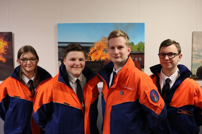Der neu gewählte Vorstand der Jugendfeuerwehr Werne mit (von links): Sydney Kauke, Germain Schulenberg, Max Trottenberg und Jonas Lösch. Foto: Feuerwehr Werne