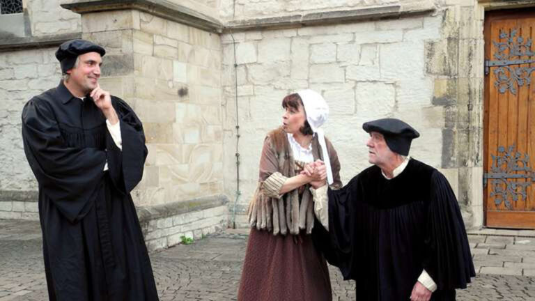 Beim Stadtspiel im Jahr 2017 standen Martin Luther und die Reformation im Mittelpunkt. Archivfoto: Brüggemann