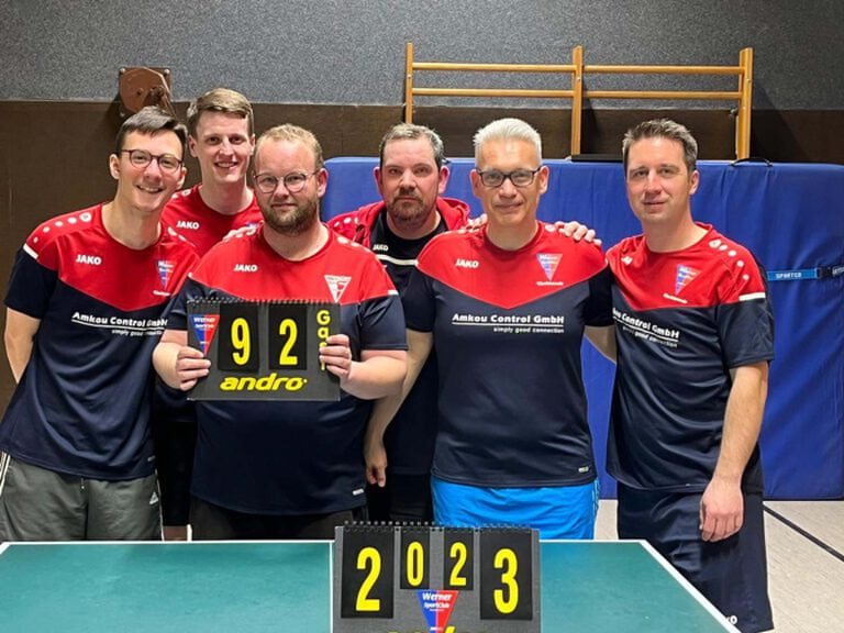 Die erste Mannschaft des Werner SC setzte sich gegen TTC Rünthe II durch und sicherte den Klassenverbleib. Foto: privat