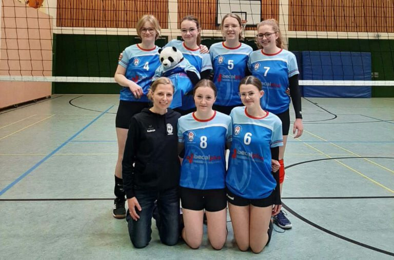 Die U15-Mädchen des TV Werne mit (hinten, von links): Anna Sonntag, Maja Wagner, Anabel Preik, Lia Weidemann; (vorne, von links) athryn Weidemann und Clara Sowa. Es fehlt Lara Reimann. Foto: Juri Kollhoff