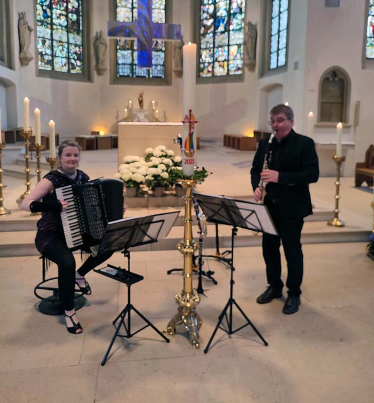 Meike Salzmann (Konzert-Akkordeon) und Ulrich Lehna (Klarinette) waren erstmals mit ihrem Programm in Werne zu Gast. Foto: privat