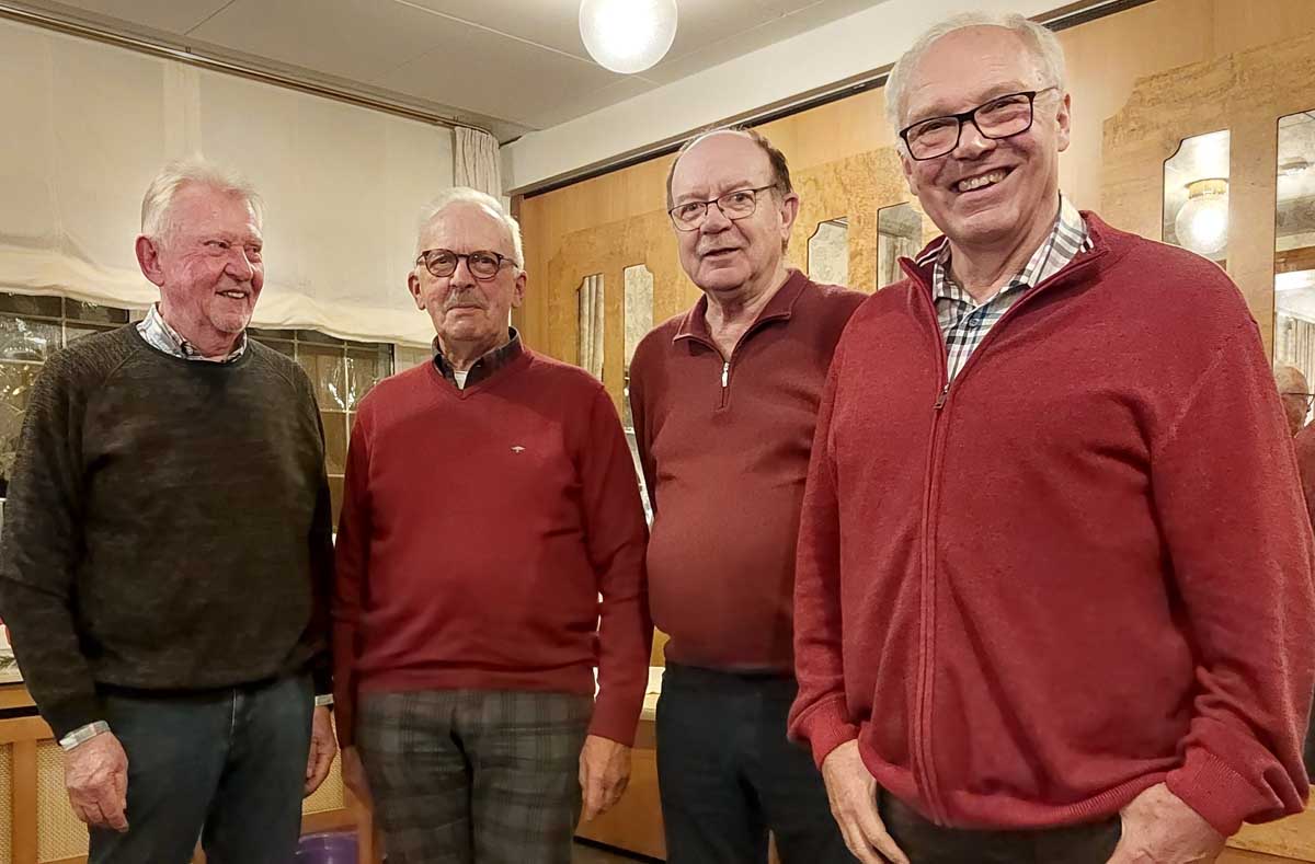 Die fleißigsten Teilnehmenden 2023 der Top 50 Gruppe (v.l.): Manfred Prömel, Josef Schwert, Uli Hüttemann und Uli Wiebusch. Fotos: privat