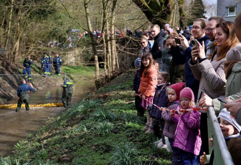 Völkerwanderung beim ersten Entenrennen in Werne