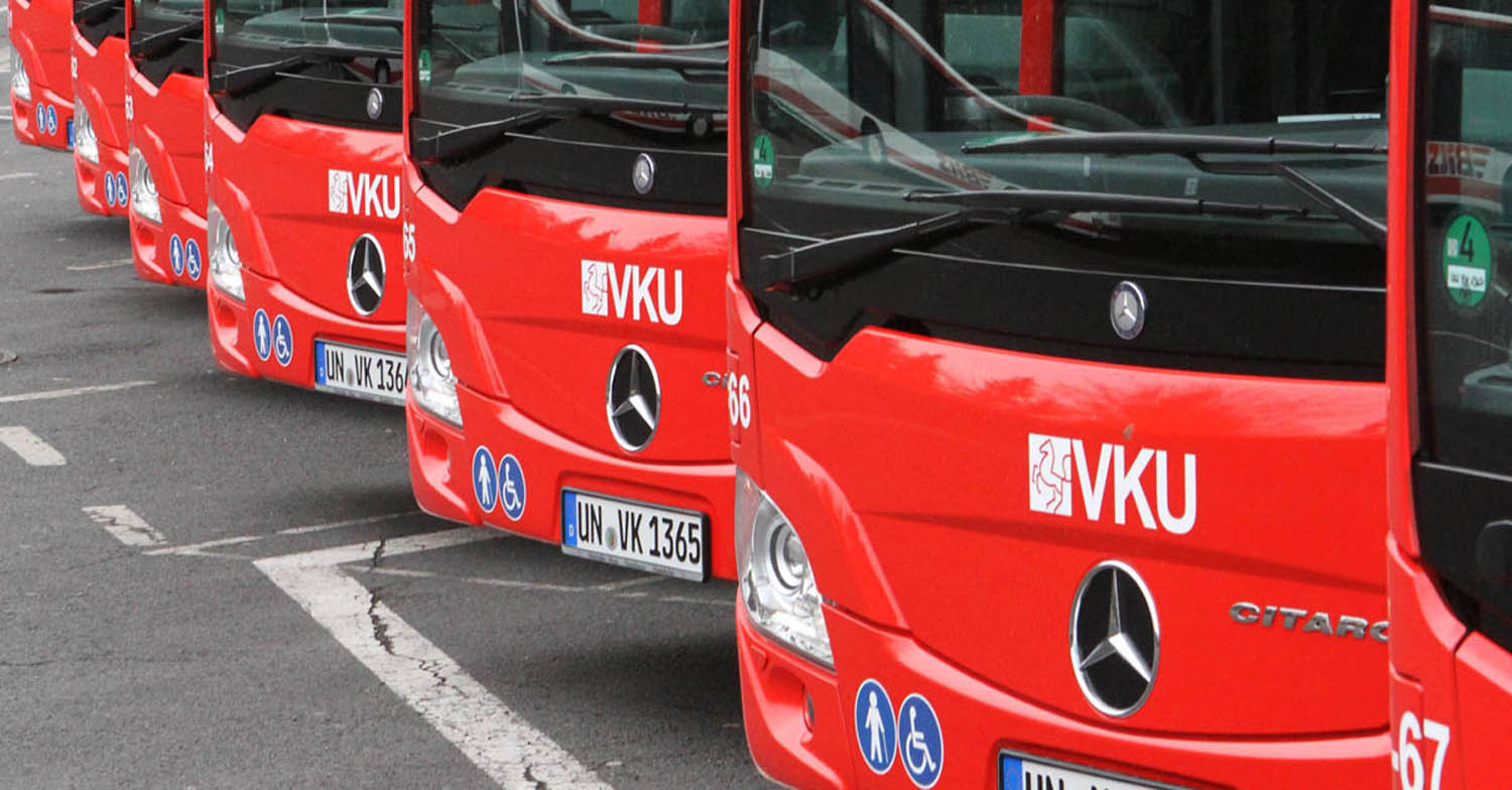 Die Busflotte der VKU. Foto: VKU