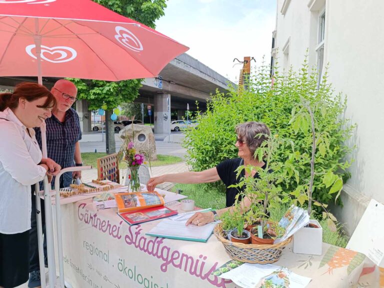 Beim Tag der Familie in Kamen bot die Gärtnerei Stadtgemüse Pflanzen zum Tausch an. Foto: Constanze Rauert