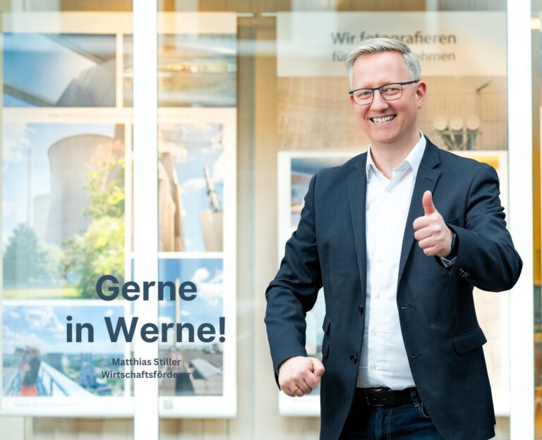 Wirtschaftsförderer Matthias Stiiler weiß: Werne ist eine liebenswerte Stadt zum Leben, Wohnen und Arbeiten. Foto: Susanne Kästner