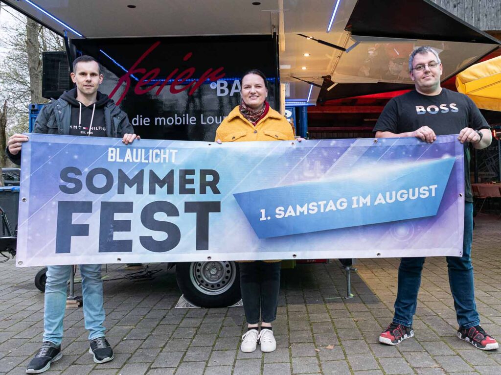 Das Bild zeigt (von links) die Veranstalter Florian Bressler, Sabrina Wenzel-Schmitz und Marcel Drüker. Foto: J. Prochnow