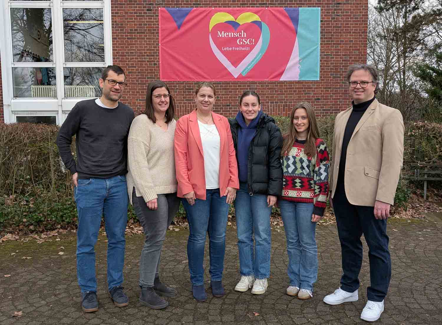Die GSC-Schulgemeinde positioniert sich im Rahmen einer Kampagne des Bistums Münster für eine gerechte und offene Gesellschaft. Foto: GSC