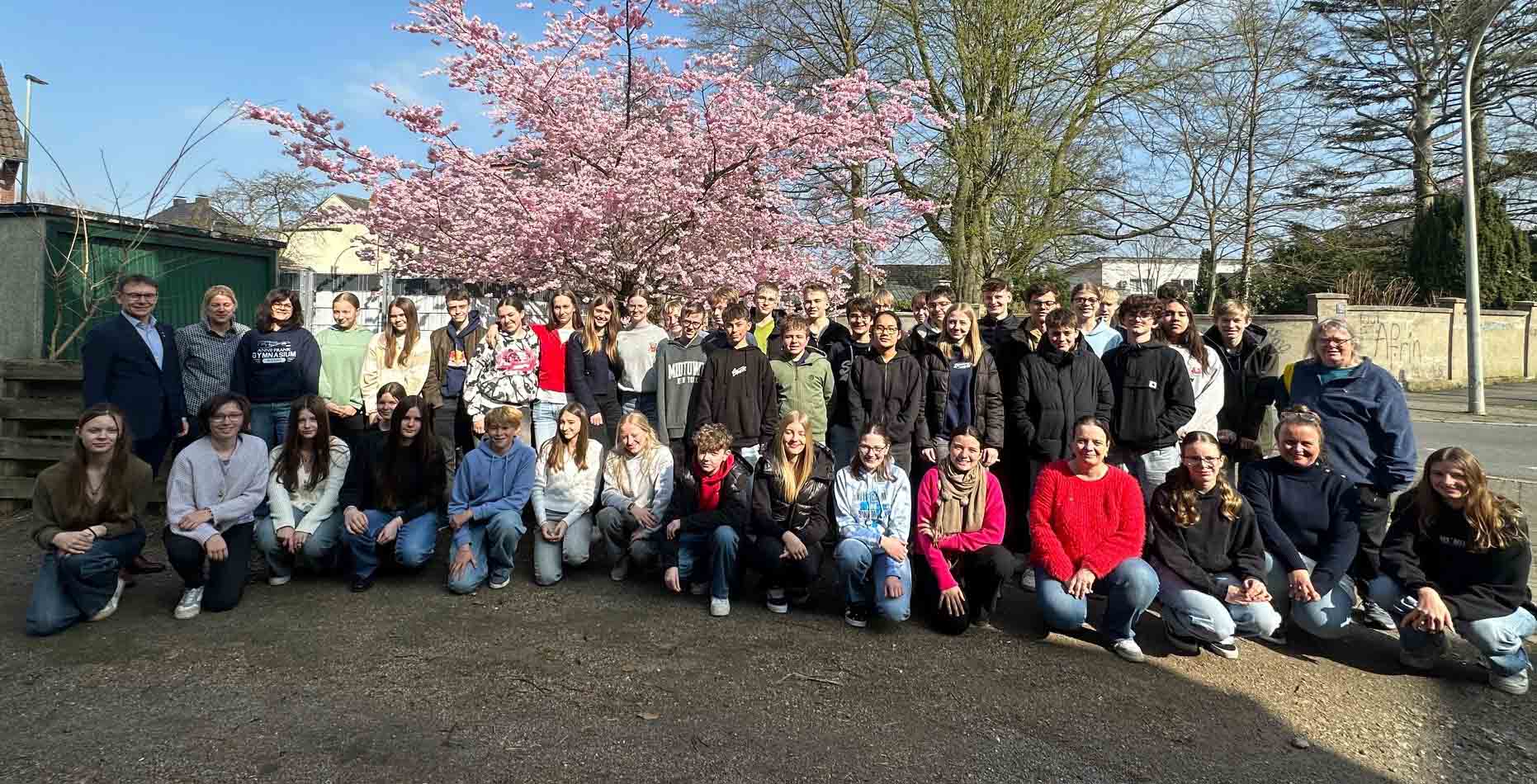 Bürgermeister Lothar Christ begrüßte die französischen Gäste. Bis zum 1. April verbringen die Schüler/innen aus Bailleul Zeit in Werne. Foto: Viefhues