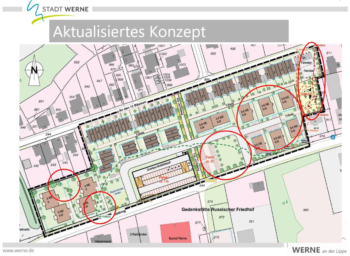 Im Planungsausschuss wurden die Änderungen für das Quartier-Konzept am Südring erläutert. Abb.: Stadt Werne