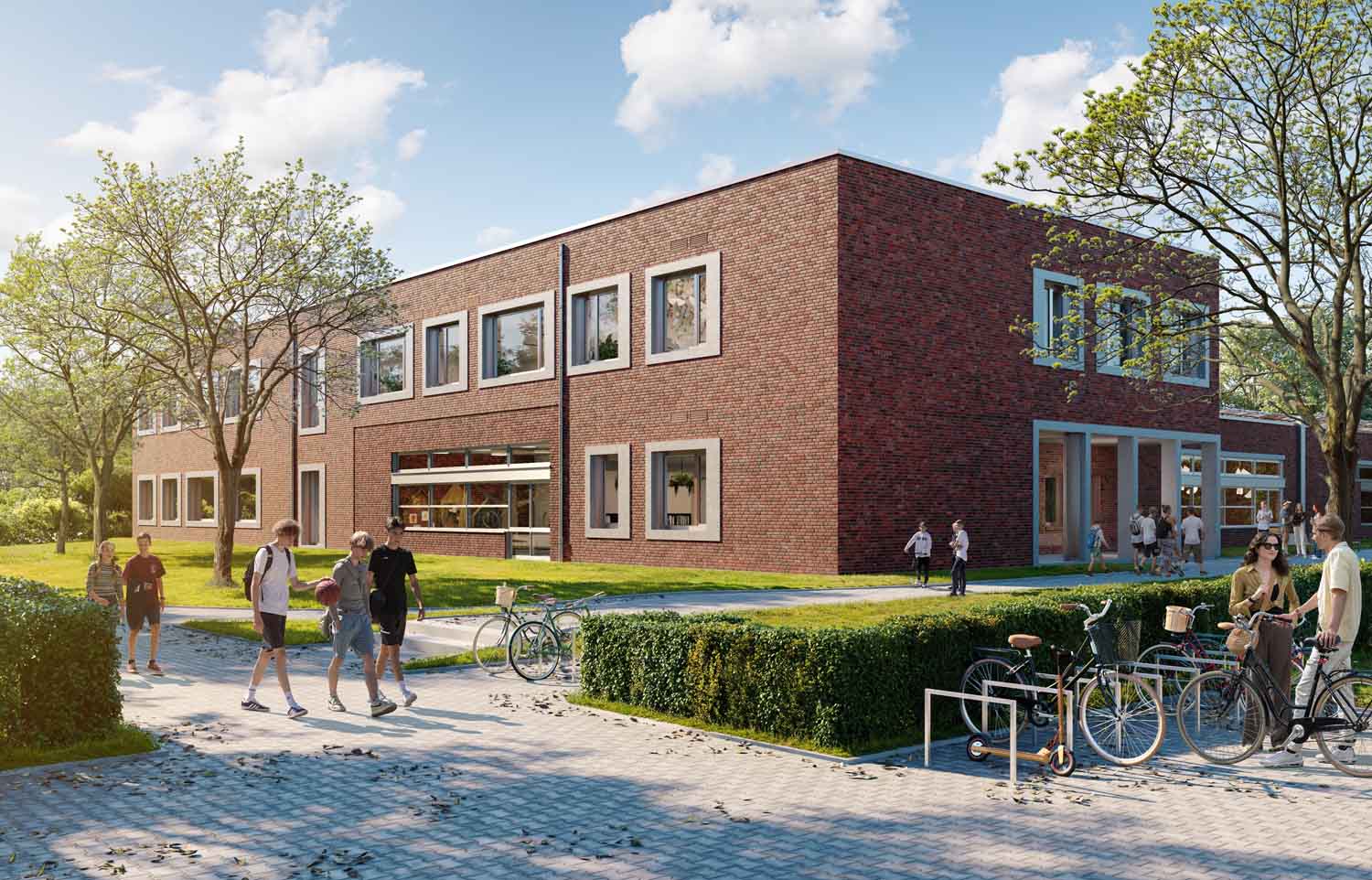 Die Johann-Conrad-Schlaun-Schule in Nordkirchen wird räumlich erweitert. Visualisierung: Gemeinde Nordkirchen