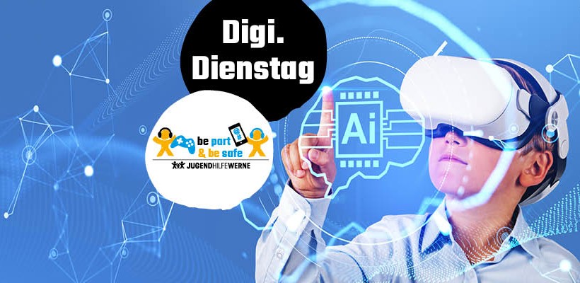 Die Jugendhilfe Werne startet die Online-Vortragsreihe Digi.Dienstag mit Themen zur medienpädagogischen Arbeit. Foto: Digi.Dienstag Titelbild