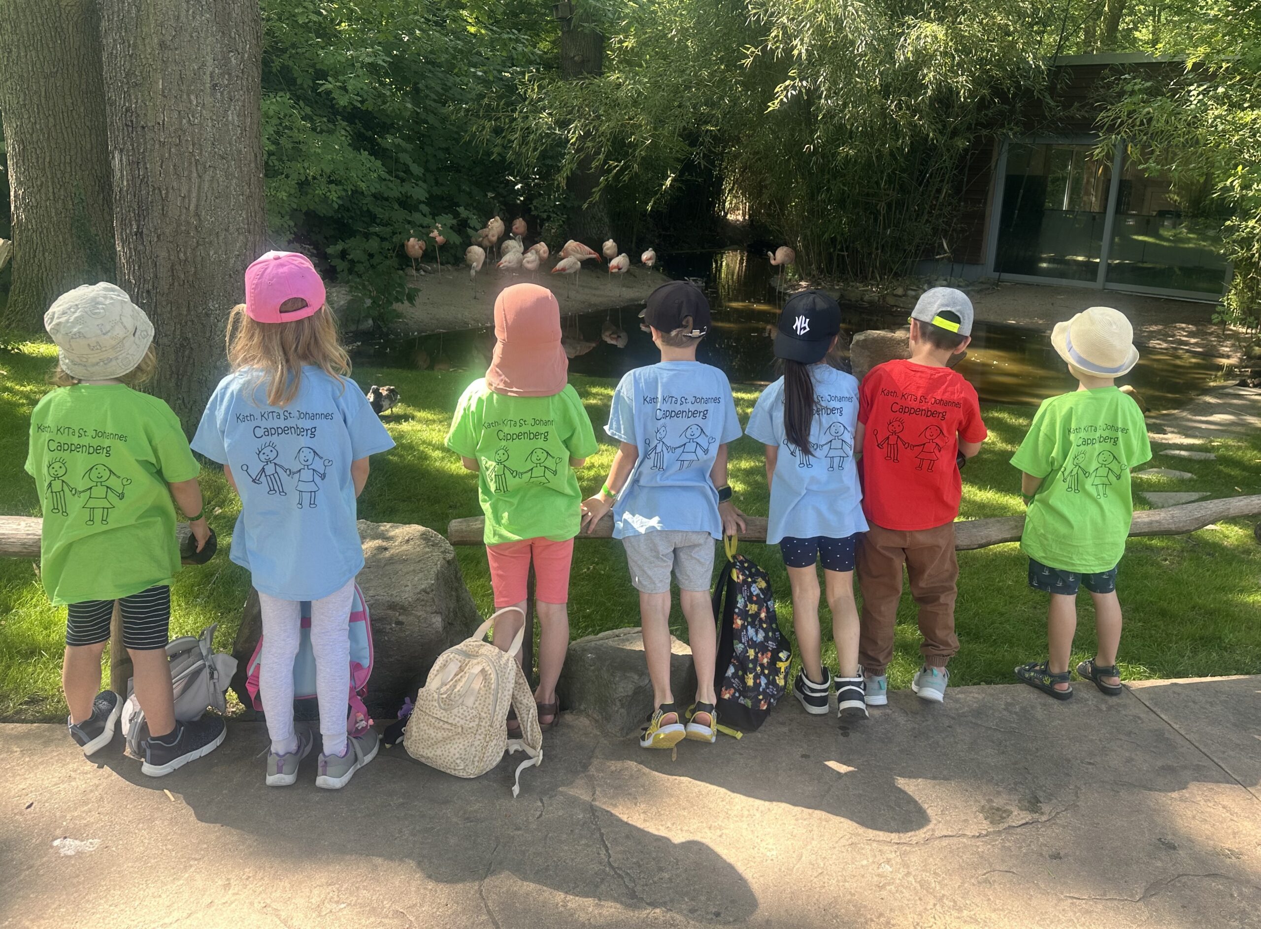 Die Kinder aus Cappenberg bestaunten die Tiere. Möglich wurde der Besuch in Hamm durch eine großzügige Spende von Pater Tobias. Fotos: Kindergarten