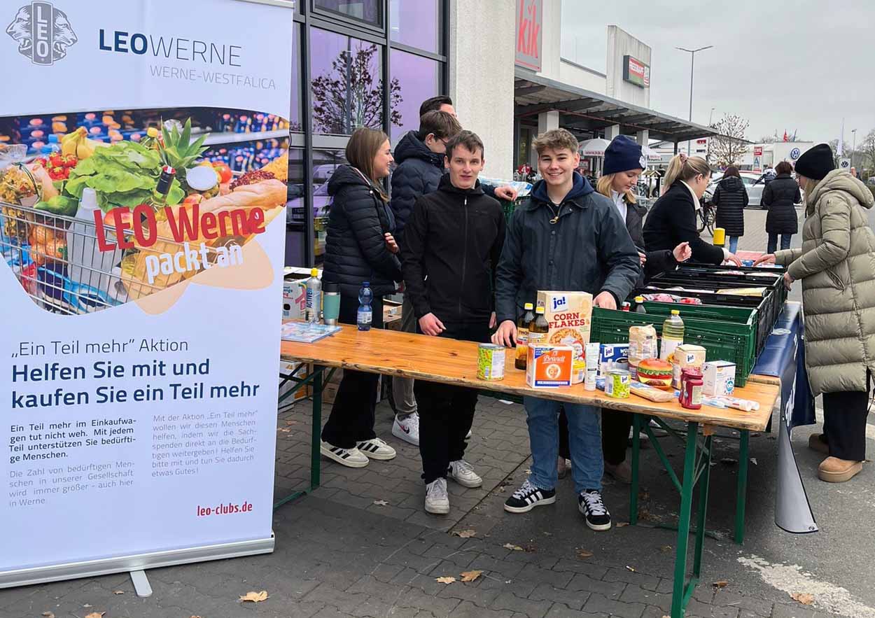 Der Leo Club sammelt wieder Lebensmittel und Hygieneartikel für die Tafel in Werne. Foto: privat