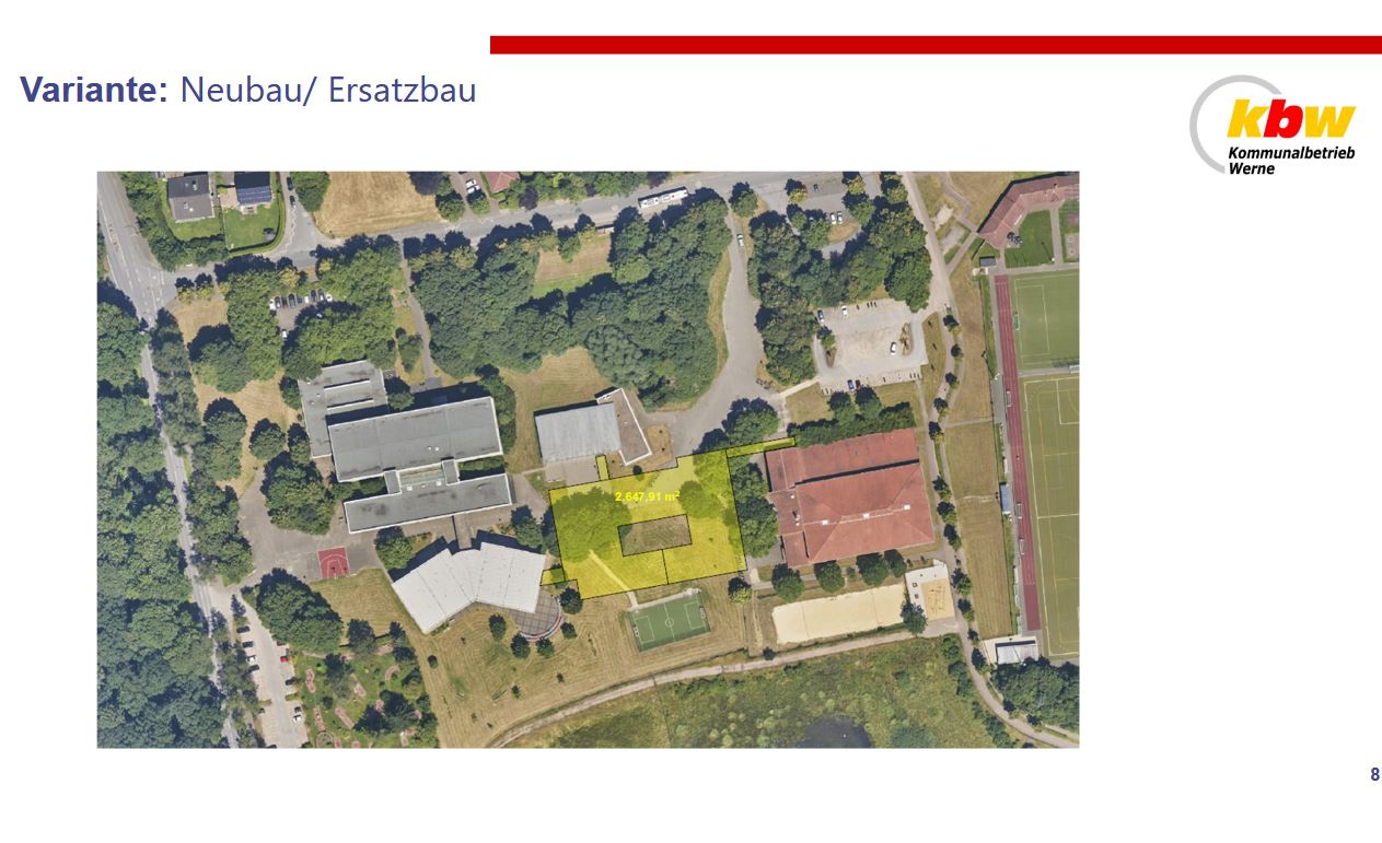 Ein Neu- oder Ersatzbau für das Anne-Frank-Gymnasium soll trotz der höheren finanziellen Belastung weiter geprüft werden. Quelle: KBW