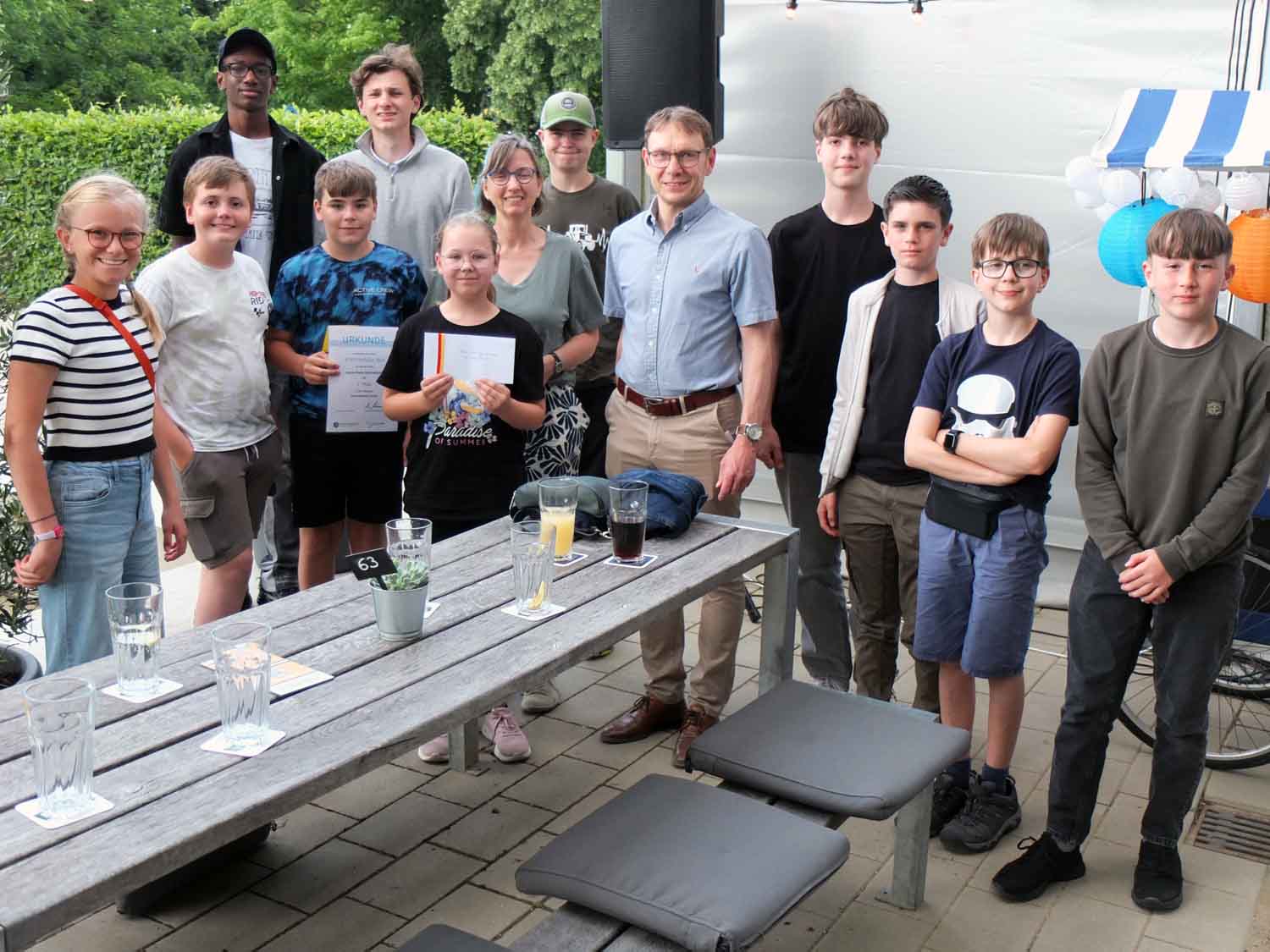 Die Schülerinnen und Schüler des Anne Frank-Gymnasiums sicherten sich – neben vielen Einzelleistungen - den Titel „Fahrradaktivste Schule. Fotos: Stadt Werne