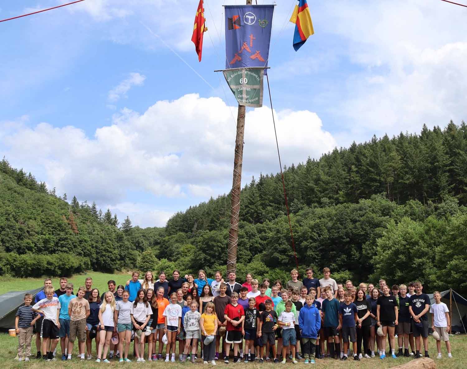 Im Zeltlager werden die 32 Jungen und 23 Mädchen aus Werne und Umgebung von gut 20 Gruppenleitenden begleitet und betreut. Foto: privat