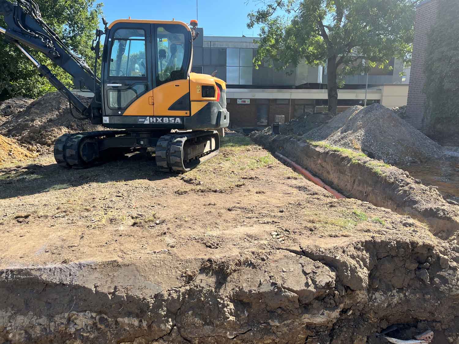In den Sommerferien haben die Erdarbeiten an der Gesamtschule in Nordkirchen begonnen. Fotos: Gemeinde Nordkirchen/Hauck