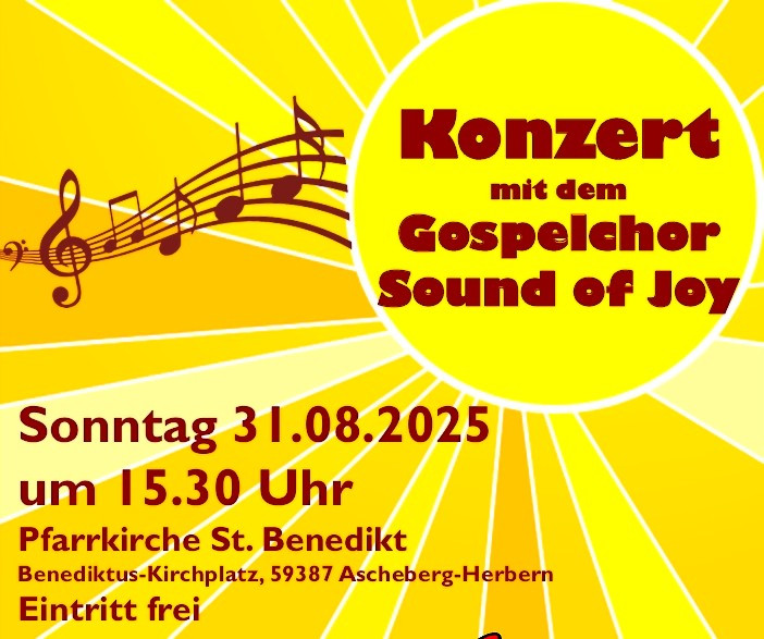 Der Gospelchor Sound of Joy lädt präsentiert seine Songs in der St.-Benedikt-Kirche in Herbern.