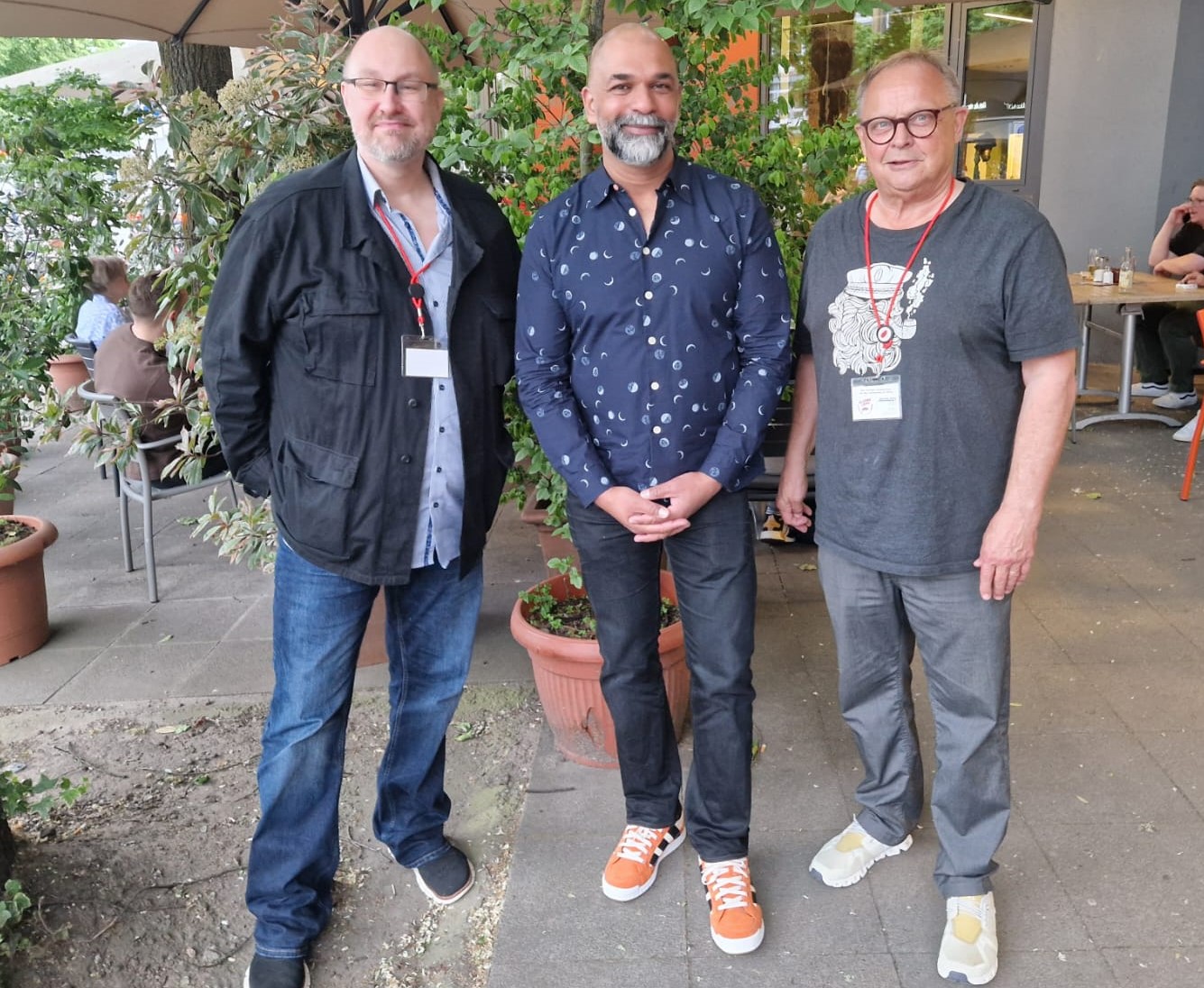 Freuen sich auf die „Blutige Lippe“ in Werne (von links): Verleger Magnus See, Bestsellerautor Sunil Mann und Festivalleiter Hartmut Marks. Foto: Ventura Verlag