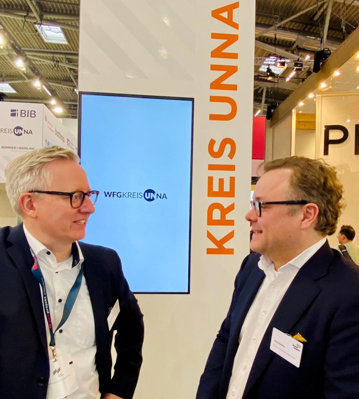 Matthias Stiller (Wirtschaftsförderung Werne) im Gespräch mit dem vorsitzenden Geschäftsführer der Business Metropole Ruhr, Jörg Kemna. Foto: privat