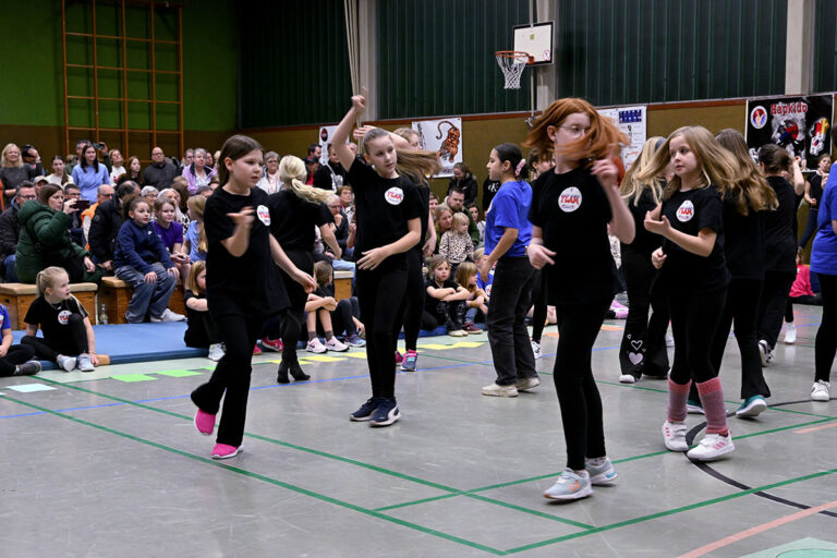 Auf der Weihnachtsfeier begeisterten die Kinder mit den einstudierten Choreografien ihre Eltern und Freunde. Foto: MSW