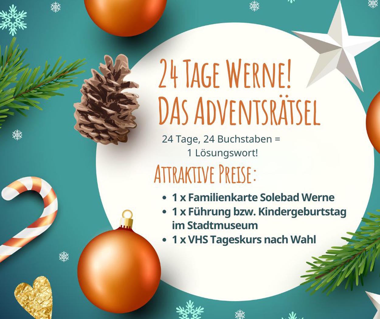 Beim Aventsrätsel der Stadt Werne gibt es auch Preise zu gewinnen. Foto: Werne Marketing GmbH