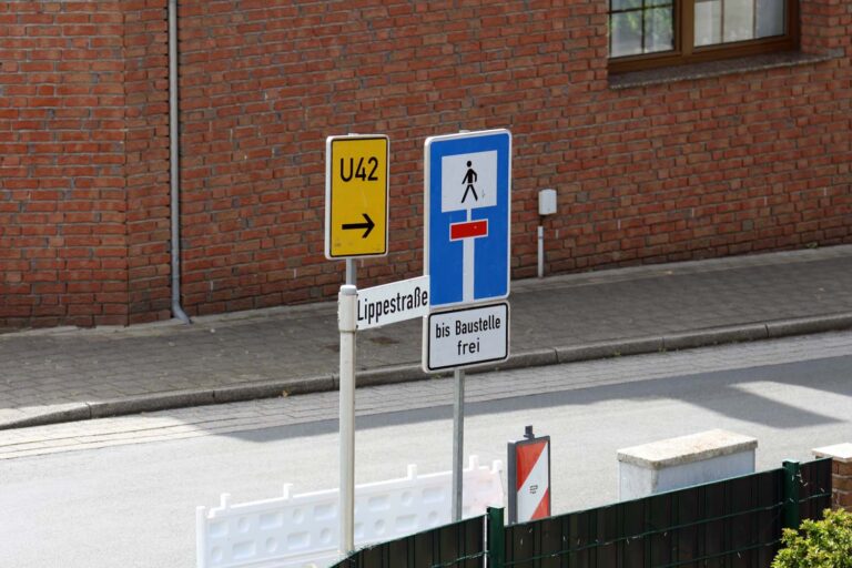 Die Sperrung der Lippestraße in Werne kündigt sich an. Foto: Wagner