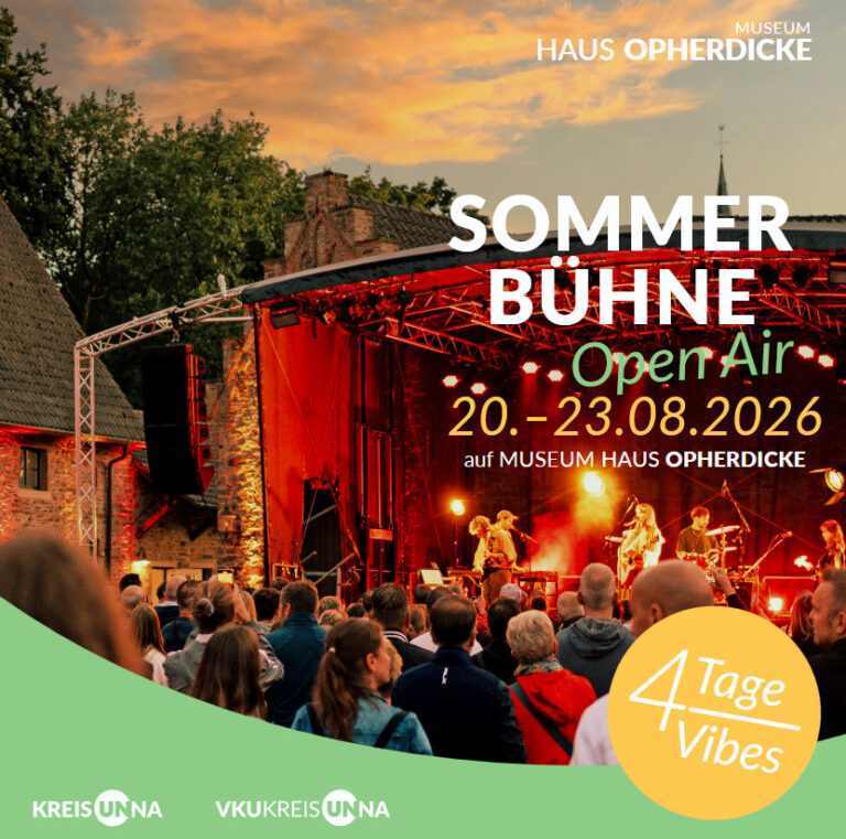 Auf der Sommerbühne im Hof von Haus Opherdicke gibt es von Donnerstag bis Sonntag Musik, Schauspiel und am Familientag Spaß für Groß und Klein.