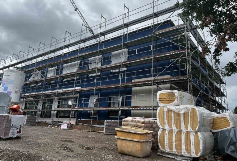 Im An- und Neubau an der JCS hat der Innenausbau begonnen. Foto: Gemeinde Nordkirchen